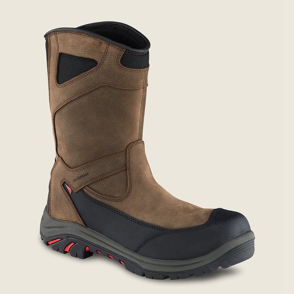 Red Wing Safety Boots Trades - 10-Inch Waterproof Toe Pull-On - Brune/Svart - Herre 5182-BXOMY